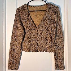 American Eagle cropped cheetah cardigan